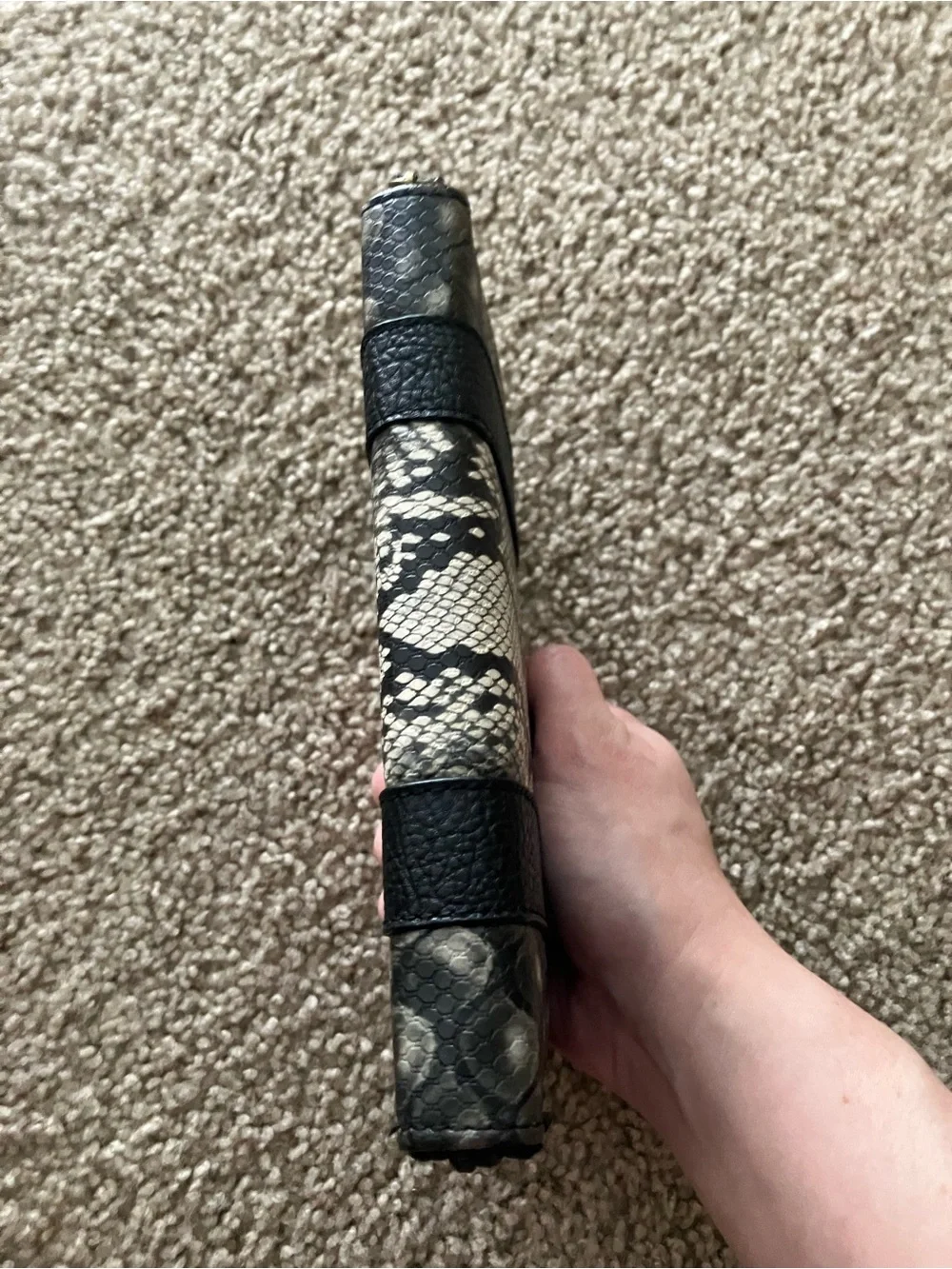Black & Gray Snake-Print Zip Wallet